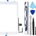 White Digitizer Repair Kit for iPad 9.7" 2018 iPad 6 6th Gen A1893 A1954 Touch Screen Digitizer Replacement with Home Button + Tools