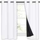 NICETOWN 100% Blackout Curtains 54 inches Long, Double-Deck Completely Blackout Window Treatment Thermal Insulated Lined Drapes for Small Window (White, 1 Pair, 42 inches Width Each Panel)