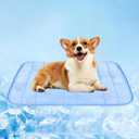 RIOGOO Dog Cooling Mat,Dog Blanket Washable,Cool Fabric & Internal Waterproof Cooling Pad (Blue, Medium (28X20 inch))