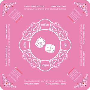 Mahjong Mat, Non-Slip Noise-Reducing Mahjong Mat for Table with Printed American Rules, Mah Jongg Mat with Carrying Bag, Odorless, Crease-Free, PAHs-Free Cover for Poker and Tile Games 31.5 in, Pink 