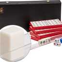 Yellow Mountain Imports Mini Chinese Mahjong Travel Game Set, Little MJ with Extra Small White Tiles 