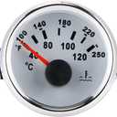 FastUU Electric Water Temperature Gauge, 40-120  Waterproof Boat Water Temp Gauge, 52mm/2in Marine Engine Water Temp Meter for Boat, RV, Car, Truck, Generator (White Dial)