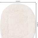 Home Weavers Luxury Collection 18" x 18" Toilet Lid Cover 100% Cotton, Ivory, Tufted, Soft & Absorbent, Non-Slip, Machine Washable Bathroom Lid Cover Mat