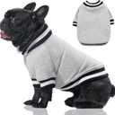 FUAMEY Dog Pullover Sweatshirt - Warm Dog Clothes, Soft Pet Fleece Sweater, Cute Doggie Outfit for Small Medium Dogs, Grey XS Chest:15.3in