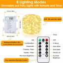 Mlambert 3 Pack 33FT Fairy Lights Battery Operated with Remote and Timer, Waterproof Dimmable 8 Modes 100 LEDs Twinkle Lights for Indoor Outdoor Decor