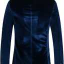THWEI Mens Velvet Blazer Sport Coat Tuxedo Jacket for Prom Wedding Party Dinner, L
