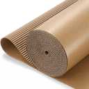 MotiMind Corrugated Cardboard Roll, 24 x 400 Inches Single Face Cushioned Wrap Corrugated Cardboard Paper for Shipping, Packing, Moving, Crafts & Floor Protection(Brown)