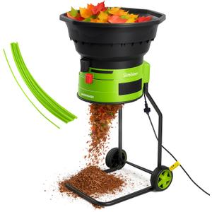 XL Bladeless Leaf Shredder & Mulcher | Powerful 15 Amp, 9,000RPM Motor for 18:1 Reduction Ratio