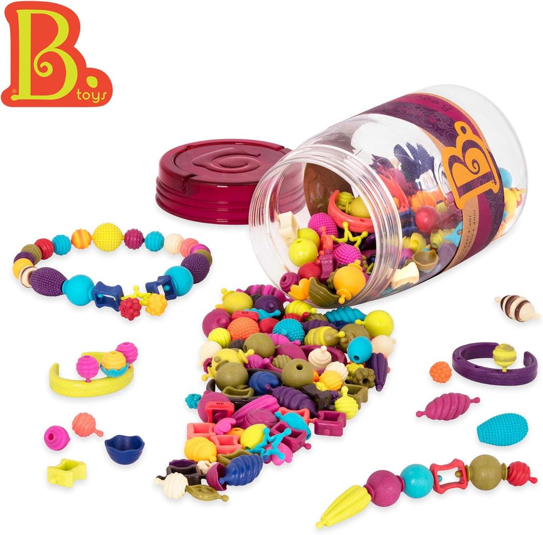 B. toys  Pop Arty! 275 Pcs- Jewlery Making Kit- Creative Pop Snap Bead Set for Kids DIY Craft Jewelry Making Kit Necklaces, Rings, Bracelets  4 Years +