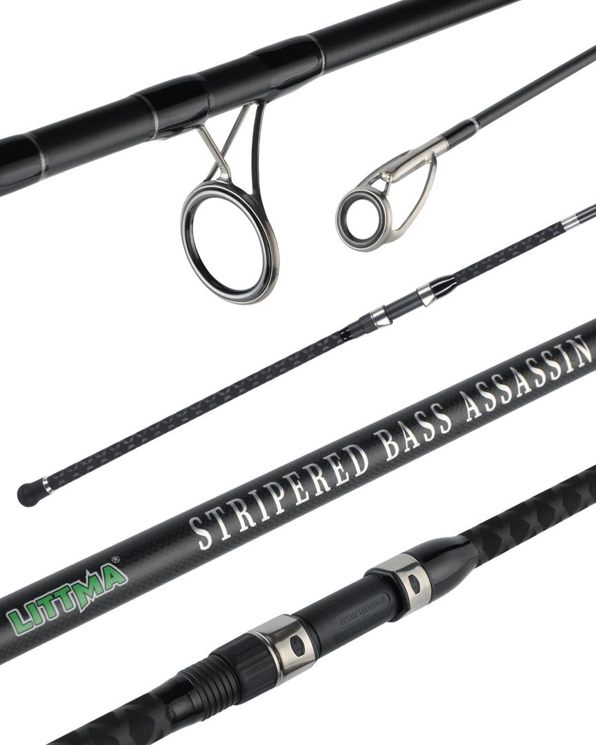 LITTMASurf Rods LITTMA Surf Spinning Rod Surf Rods Saltwater 12ft 9ft 10ft 11ft Graphite Surf Rod Surf Casting Rod Surf Fishing Rod Surf Rod Saltwater Surf Travel Rod Surf Rod Barra de Surf Surf Rod (9'-Med-hvy-15-25lb-2Pcs, 2-piece 50/50 Split)
