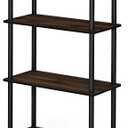 Furinno Turn-N-Tube 4-Tier Multipurpose Shelf Display Rack, Round Tubes, Columbia Walnut/Black