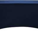 LZY Spandex Table Covers 6 Feet, Stretch/Fitted Table Covers for 6 Feet Folding Table, Rectangular Spandex Table Cloths for Wedding Party or Event (6FT-2PCS, Navy)