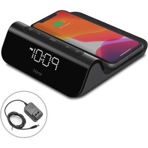 iHome 3-in-1 Magnetic Fast Wireless Charging Clock for Magsafe Enabled Devices, USB-C and USB-A Charging, 25W Total Power Output (iW23)