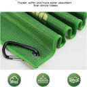 2 x Golf Towel Microfiber (16" X 24") with Clip and Storage Bag, Funny Golf Towels for Golf Bags, Green