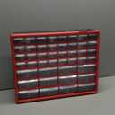 Akro-Mils 44-Drawer Plastic Drawer Storage Cabinet for Garage Organization, Bead Organizer, Building Bricks Storage, Teacher Toolbox, Makeup Organizer, 20" W x 6" D x 16" H, 10144 Red