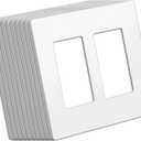 BESTTEN (10 Pack) USWP4 Matte White Series 2-Gang Decor Screwless Wall Plate, Decorator Outlet Cover, H4.69 x W4.73, for Light Switch, Dimmer, USB, GFCI, Receptacle, UL Listed