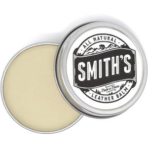 Smiths All Natural Leather Balm  2 oz Tin | Handmade in Maine | All-Natural Beeswax, Cocoa Butter & Almond Oil Leather Conditioner | Safe, Non-Toxic Care for Boots, Bags, and Furniture (1 Ounce (Pack of 1))