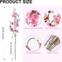 florisso 6 PCS Artificial Cherry Blossom Branches Spring Indoor Decoration, Faux Flowers 34.45" Long Stems Plum Fake Peach Plants Real Touch Silk for Wedding Home Bedroom Party Table Office, Pink