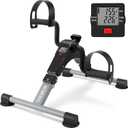 MOMODA Under Desk Pedal Exerciser Mini Bike for Leg/Arm - Foldable Peddler With LCD Display for Home/Office (GREY)