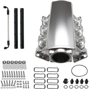 Intake Manifold for LS Cathedral Port Heads for LS1 LS2 LS6 LS Intake Manifold Engines for Chevy 4.8 5.3 5.7 6.0 Silver 92MM ls intake manifold
