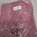 TICTICMISS Women's V Neck T Shirts Half Sleeve Tops Casual Solid Summer Tees (Pink, L)