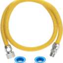 48" Flexible Gas Line Hose,Appliance Gas Line with Connector 1 2" MIP 1/2"FIP Fitting OD(1/2" ID) Gas Range Connector Kit for Stove,Gas Stove,Dryer,Water Heater By MIFLUS