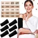 6 Pcs PICC Line Sleeve Cover PICC Line Shower Cover Fashionable Breathable Upper Arm Sleeves for Women Men (Black,Large)