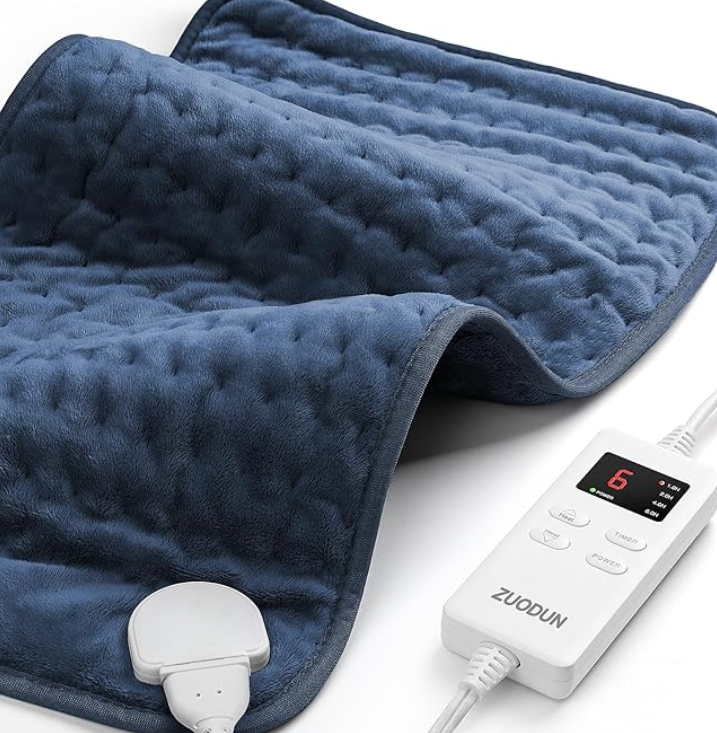 Heating Pad for Back, Neck, and Shoulder Pain Relief, Electric Heat Pad with 6 Heat Levels, Moist Heat Option, Auto Shut-Off, Birthday Christmas Gifts for Women Men Mom Dad Grandma, Gifts for her, Blue