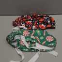 Christmas Snowflake Scrub Hats for Women Long Hair Working Cap with Button & Sweatband 2 Pcs Unisex Tie Back Hats (Medium-3X-Large, Multicoloured 3)