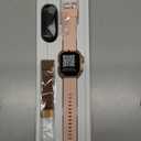 Smart Watch for Women Men Fitness: Smart Watch for iPhone&Android Bluetooth Call with SpO2 Sleep Heart Rate Monitor,IP68,Fitness Tracker with 120+Sport,Reloj Inteligente 30 Day+Battery Life, 2 Bands (Gold-Pink)