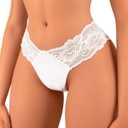 Banamic Sexy G String Thong for Women Underwear Thongs Panties for Women (White, S)