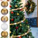 Bucherry 120 Pcs 16 mm Christmas Wooden Jesus Beads Nativity Wooden Craft Loose Advent Spacer Beads for DIY Christmas Ornaments Jewelry Making Home Wall Hanging Garland Holiday Decoration(Gold)