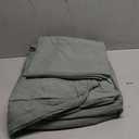 JIYUAN 100% Washed Cotton Duvet Cover Set 3 Pieces Oversized King, 1 Duvet Cover 120x98 Inches(Comforter Not Included) and 2 Pillowcases,Linen Feel Bedding Set Comfy and Breathable, Heathered Green