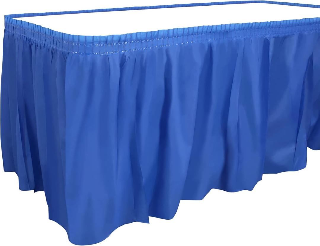 Party Dimensions Plastic Table Skirt, 29-Inches by 14-Feet - Blue - 6 Pack