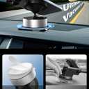 2 x 360 Rotatable Vacuum Magnetic Phone Holder for Car, One-Hand Operation Suction Phone Mount, Strong Magnetic Car Phone Stand for iPhone, All Smartphones (Gym/Airplane/Gym/Desktop/Any Surface)