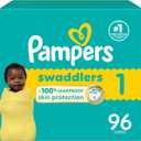 Pampers Baby Diapers - Swaddlers - Size 1, 96 Count, Ultra Absorbent Disposable Infant Diaper