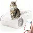 Self Cleaning Litter Box, Automatic Cat Litter Box Self Cleaning, Hands-Free Cleanup Less Tracking，Anti-Pinch/Odor-Removal Design
