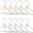 Pearl Hangers for Pet Clothes, Mini Clothing Hangers with Exquisite Design, Organize Your Wardrobe, Reliable Material, Wide Usage for Infant Baby Girls Boys Toddlers Dogs Cats (10PCS-White)