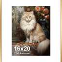 16x20 Frames Rose Gold, Aluminum Poster Frame with Real Glass, Display Photo11x14 with Mat or 16 x 20 without, Modern Metal Picture Frames for Wall, Horizontal or Vertical Wall Mounting