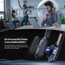 Upgrade ANC & ENC Headset with Microphone for PC, Wireless Headset with Mic for Work(Flip-to-Mute & USB Dongle), Bluetooth 5.4 Noise Cancelling Headphones with Mic for Call Center/Home/Computer/Phones