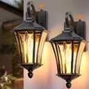 YSN 2 Pack Dusk to Dawn Outdoor Light Fixture Wall Mount Porch Lights Weather Resistant Exterior Sconce Light, Waterproof Wall Lantern for Porch, Garage, Backyard, Walkway, E26 Socket, Black