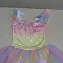Zaclotre Sparkly Rainbow Stars Tutu Leotard for Girls- 150 cm/4 feet 11 Inches- for 10-12 Years Old