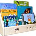 Kids Bookshelf  3-Tier Montessori Bookcase, Small Storage for Toddlers, Lightweight, BPA-Free HDPE, Rounded Edges, Tool-Free Assembly, Easy to Clean, Perfect for Nursery and Playroom