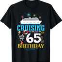 Cruising Into My 65 Year Old Cruise Birthday Awesome 65th T-Shirt,  Black, Large