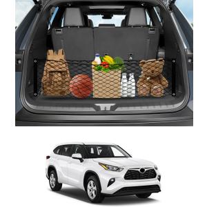 Karltys Envelope Style Cargo Net for Toyota Highlander 2020-2025 2026, Heavy Duty Rear Trunk Cargo Net for Highlander Accessories, Elastic Nylon Mesh Storage Netting Organizer