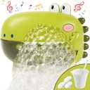 Lehoo Castle Baby Bath Toys, Bath Bubble Machine for Kids, Automatic Bubble Maker Toddler Bathtub Toy with 12 Melodies, Dinosaur Bath Toys for Boys Girls (Green)