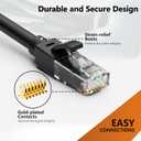 150 Ft Ethernet Cable for Cat5E/Cat6, 10Gbps 24AWG Cat6 Network Cable, Direct Burial Cable, UTP, LLDPE, RJ45 Patch LAN Cord, Waterproof, Indoor&Outdoor, Cat 5E Internet Cable in Black for PC