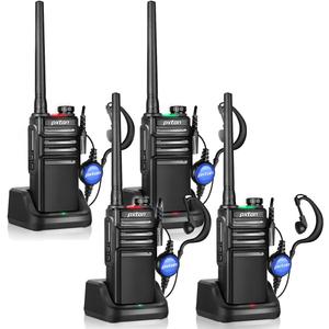 Waterproof walkie talkies Long Range for Adults with Headphones and Charger Dock GMRS Handheld Two Way radios Rechargeable NOAA walkie Talkie (4 Pack)