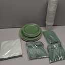 Nuogo 168 Pcs Sage Green Party Supplies for 24 Guests, 7/9 Inch Sage Green Plates, 9 oz Cups, Utensils & Napkins Sets, Disposable Dinnerware for Party, Baby Shower, Birthday, Wedding