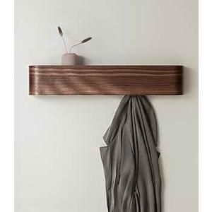 Wall-Mounted Coat Rack 'Toke' - Modern Design Coat Rack with Hidden Wall Hooks - Solid Wood Veneer Panel Coat Hanger - Walnut, 

‎20.83 x 2.8 x 3.94 inches